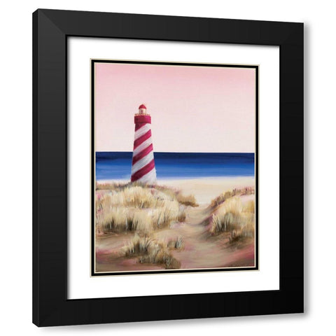 Lighthouse Black Modern Wood Framed Art Print with Double Matting by Cook, Andrea