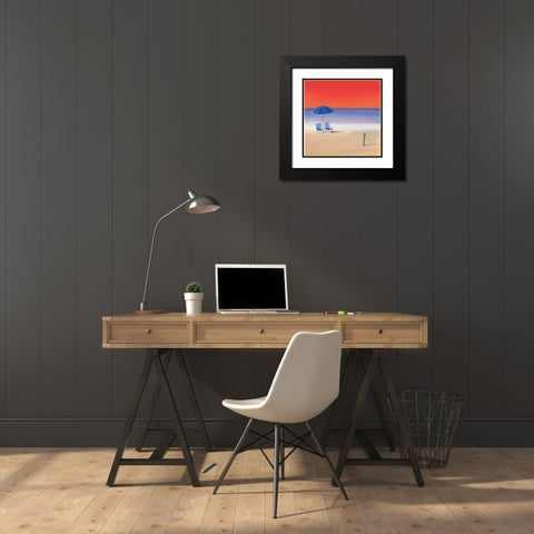 Red sky beach III Black Modern Wood Framed Art Print with Double Matting by Cook, Andrea