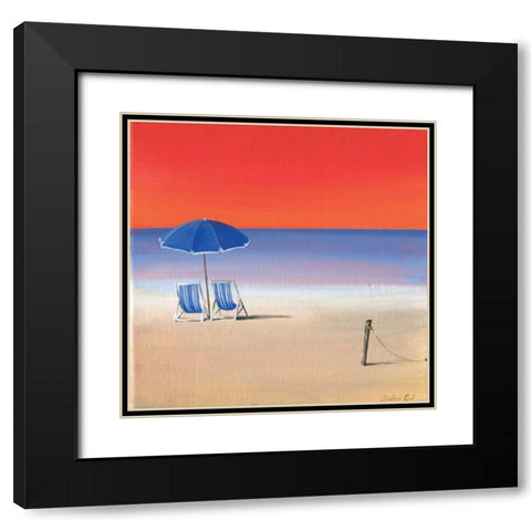 Red sky beach III Black Modern Wood Framed Art Print with Double Matting by Cook, Andrea