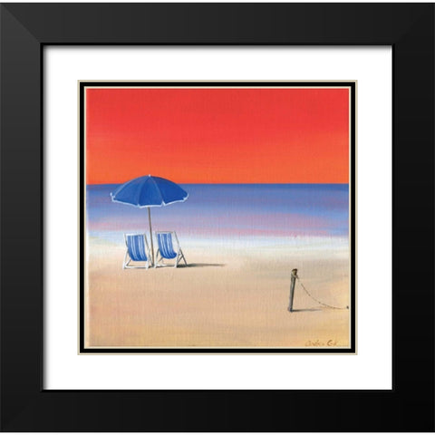 Red sky beach III Black Modern Wood Framed Art Print with Double Matting by Cook, Andrea