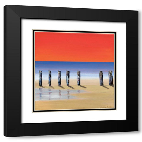 Red sky beach IV Black Modern Wood Framed Art Print with Double Matting by Cook, Andrea