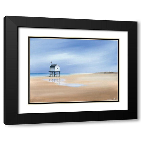 Beachhouse I Black Modern Wood Framed Art Print with Double Matting by Cook, Andrea