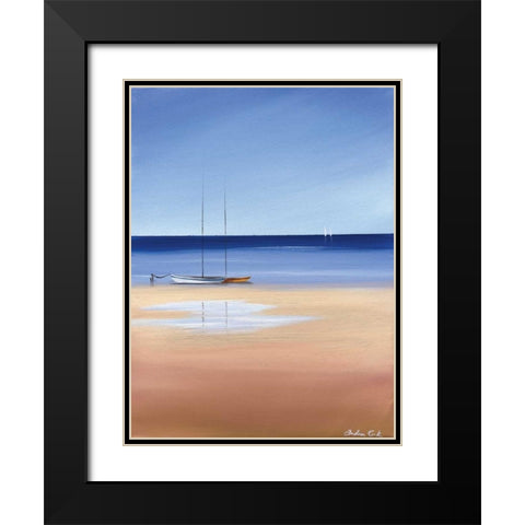 Sea and Beach Black Modern Wood Framed Art Print with Double Matting by Cook, Andrea
