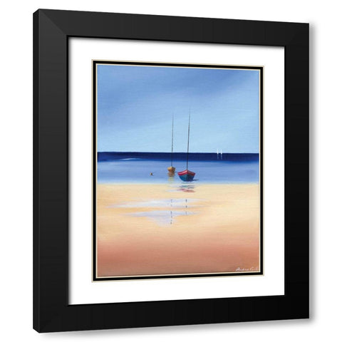 Sea and Beach Black Modern Wood Framed Art Print with Double Matting by Cook, Andrea