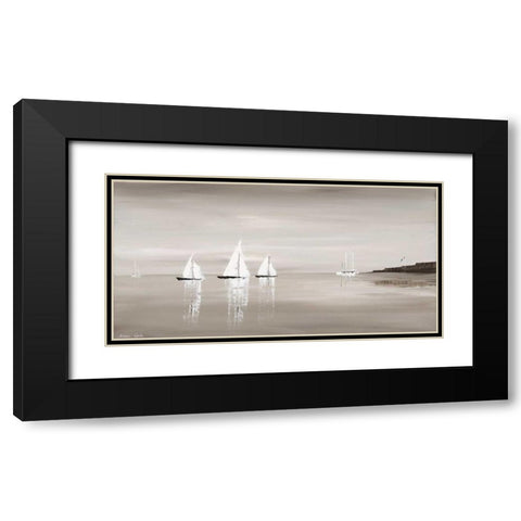 Sailing Grey III Black Modern Wood Framed Art Print with Double Matting by Cook, Andrea