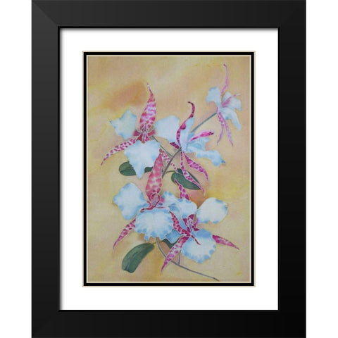 Floral Black Modern Wood Framed Art Print with Double Matting by Mayskaya, Alisa