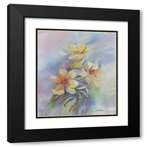Floral Black Modern Wood Framed Art Print with Double Matting by Mayskaya, Alisa