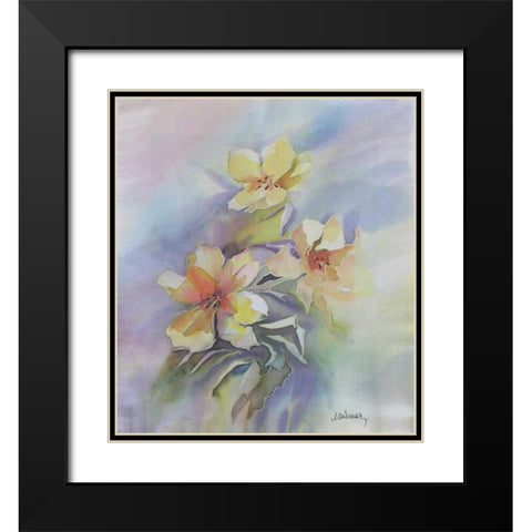 Floral Black Modern Wood Framed Art Print with Double Matting by Mayskaya, Alisa