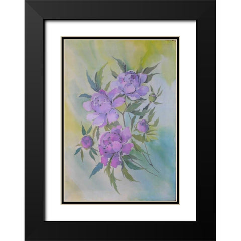 Purple Floriade I  Black Modern Wood Framed Art Print with Double Matting by Mayskaya, Alisa