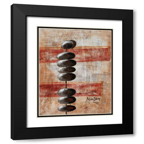 Connected Black Modern Wood Framed Art Print with Double Matting by die Zakko, Art