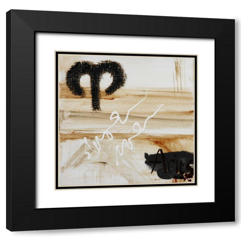 Aries Black Modern Wood Framed Art Print with Double Matting by die Zakko, Art