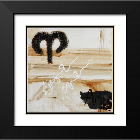 Aries Black Modern Wood Framed Art Print with Double Matting by die Zakko, Art