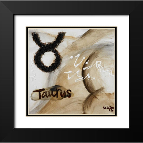 Taurus Black Modern Wood Framed Art Print with Double Matting by die Zakko, Art