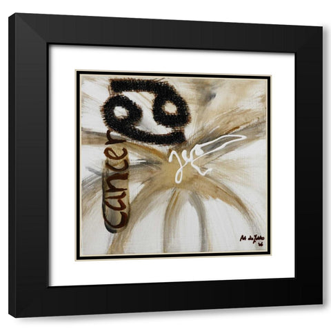 Cancer Black Modern Wood Framed Art Print with Double Matting by die Zakko, Art
