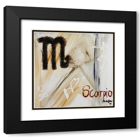 Scorpio Black Modern Wood Framed Art Print with Double Matting by die Zakko, Art