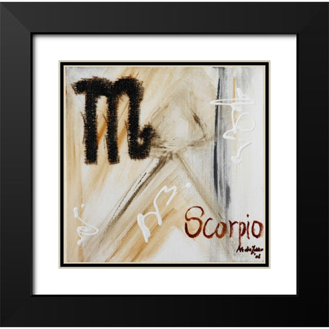 Scorpio Black Modern Wood Framed Art Print with Double Matting by die Zakko, Art