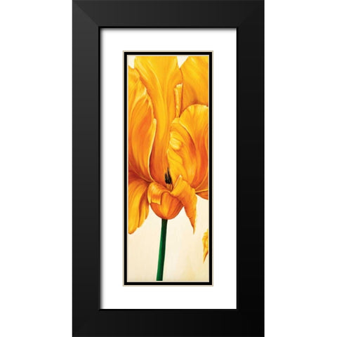 Tulips in Tryptichon I Black Modern Wood Framed Art Print with Double Matting by Frederiks, Beatrix