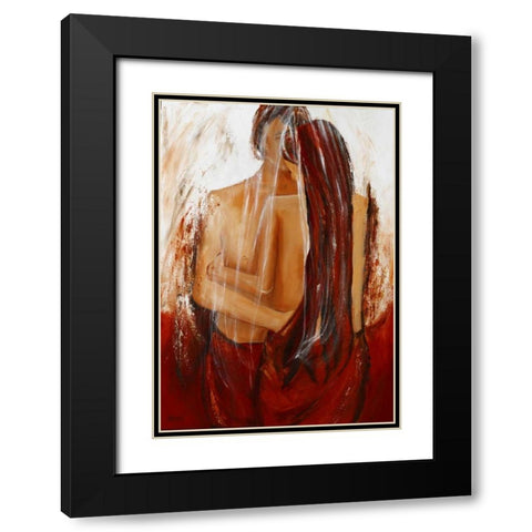 Lady II Black Modern Wood Framed Art Print with Double Matting by Chantrel, Mieke