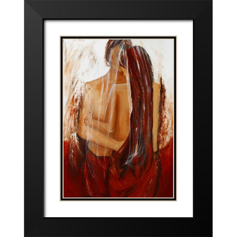Lady II Black Modern Wood Framed Art Print with Double Matting by Chantrel, Mieke