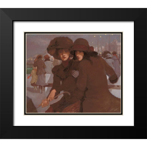 Friends I Black Modern Wood Framed Art Print with Double Matting by van Rooijen, Carel