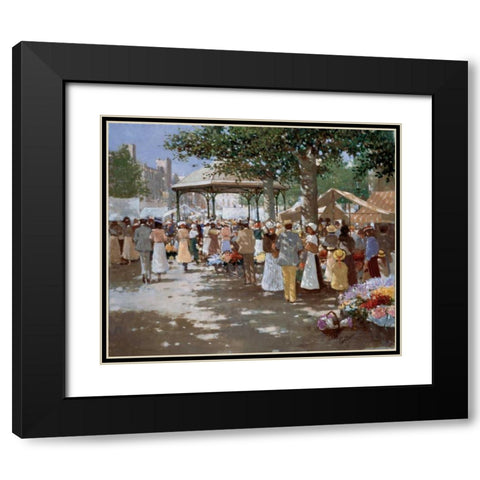 Old Market place I Black Modern Wood Framed Art Print with Double Matting by van Rooijen, Carel