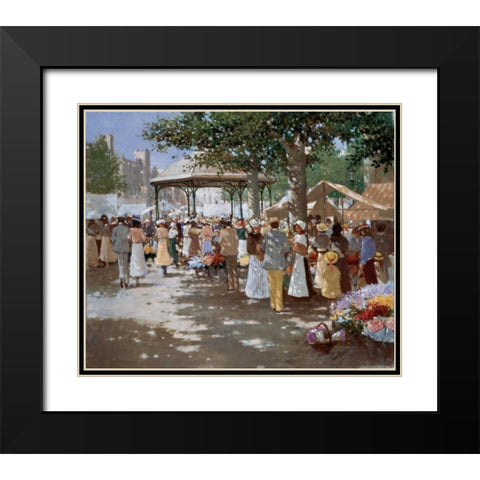 Old Market place I Black Modern Wood Framed Art Print with Double Matting by van Rooijen, Carel