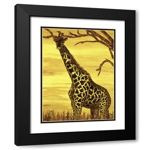Gentle giant Black Modern Wood Framed Art Print with Double Matting by Blair, David