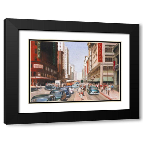 Los Angeles II Black Modern Wood Framed Art Print with Double Matting by Denis, E