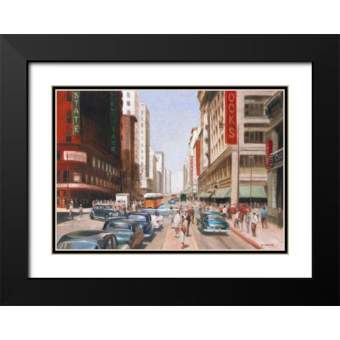 Los Angeles II Black Modern Wood Framed Art Print with Double Matting by Denis, E