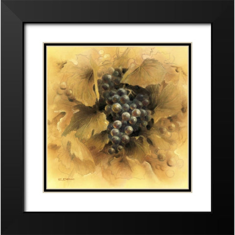 Grapes II Black Modern Wood Framed Art Print with Double Matting by Denis, E