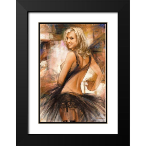 Attractive II Black Modern Wood Framed Art Print with Double Matting by Denis, E
