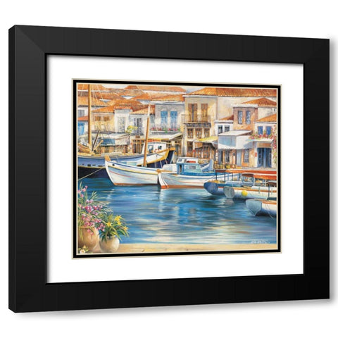 Ambiance de mediterranee II Black Modern Wood Framed Art Print with Double Matting by Erwin, Eric