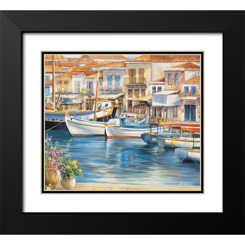 Ambiance de mediterranee II Black Modern Wood Framed Art Print with Double Matting by Erwin, Eric