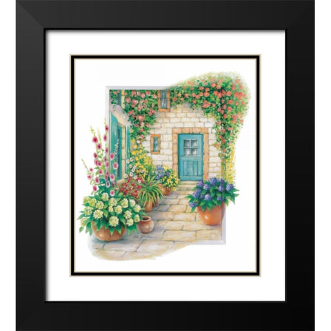 Blossoming courtyard Black Modern Wood Framed Art Print with Double Matting by Erwin, Eric