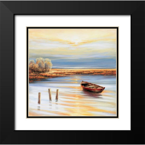 Shore line Black Modern Wood Framed Art Print with Double Matting by Erwin, Eric