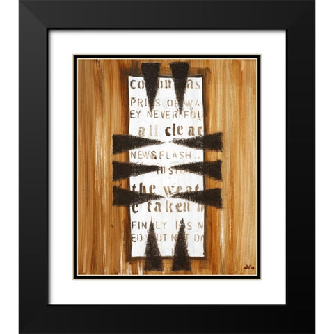 Texta II Black Modern Wood Framed Art Print with Double Matting by Elki,O