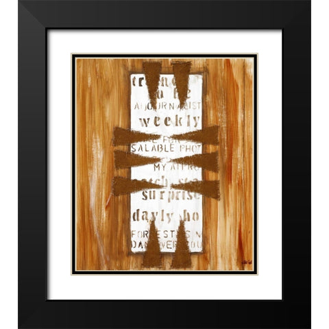 Hearts Black Modern Wood Framed Art Print with Double Matting by Elki,O