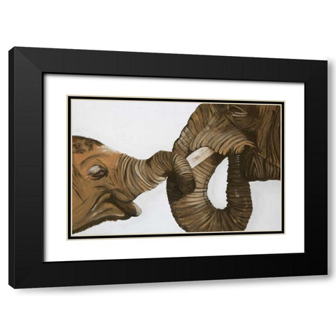 Elefant Black Modern Wood Framed Art Print with Double Matting by Elki,O