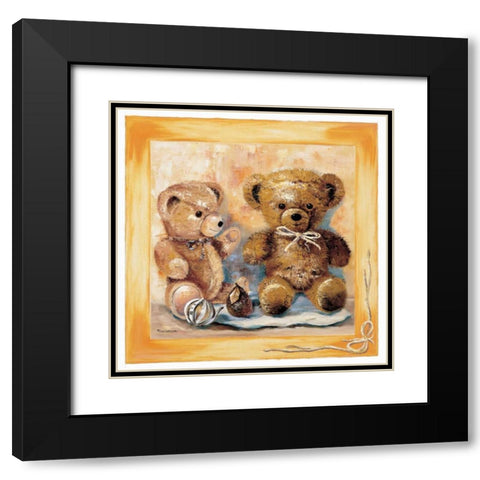 Bears Black Modern Wood Framed Art Print with Double Matting by Withaar, Rian
