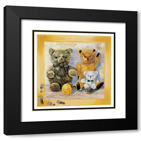 Straw bear Black Modern Wood Framed Art Print with Double Matting by Withaar, Rian