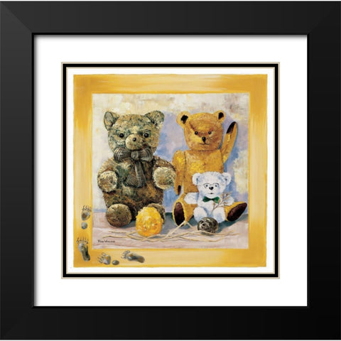 Straw bear Black Modern Wood Framed Art Print with Double Matting by Withaar, Rian