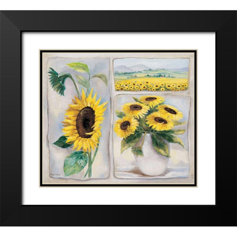 Yellow trio Black Modern Wood Framed Art Print with Double Matting by Withaar, Rian