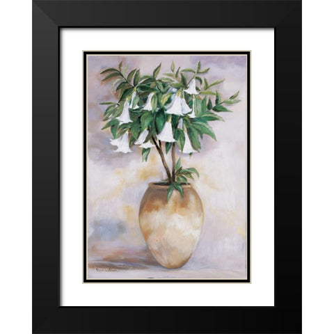 Datura Black Modern Wood Framed Art Print with Double Matting by Withaar, Rian