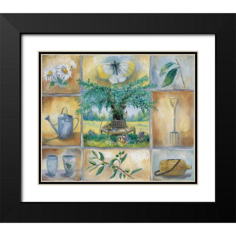 A garden theme Black Modern Wood Framed Art Print with Double Matting by Withaar, Rian