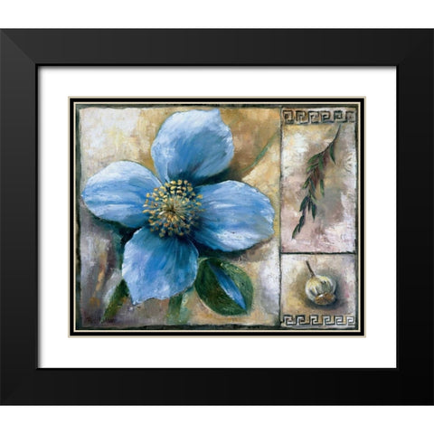 Blue poppy composition Black Modern Wood Framed Art Print with Double Matting by Withaar, Rian