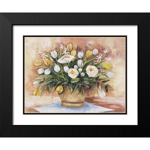 Colourful bouquet Black Modern Wood Framed Art Print with Double Matting by Withaar, Rian