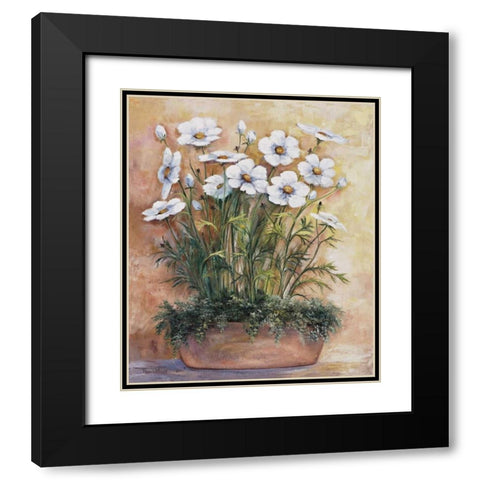 White anemones in bowl Black Modern Wood Framed Art Print with Double Matting by Withaar, Rian
