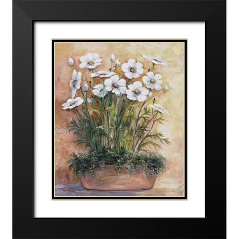 White anemones in bowl Black Modern Wood Framed Art Print with Double Matting by Withaar, Rian