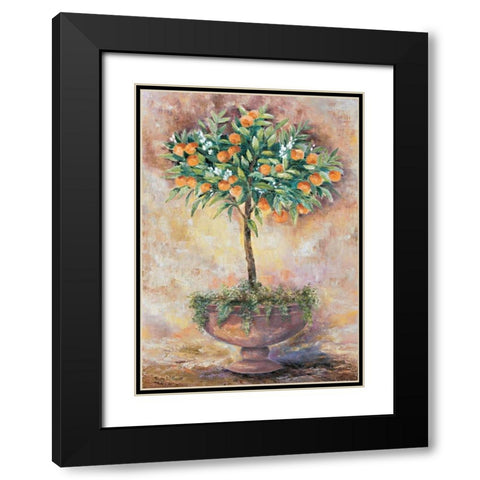 Orange tree Black Modern Wood Framed Art Print with Double Matting by Withaar, Rian