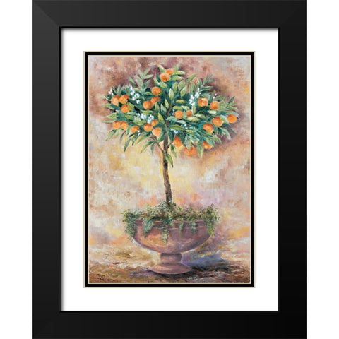 Orange tree Black Modern Wood Framed Art Print with Double Matting by Withaar, Rian